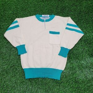 Vintage 80s MOD Sweater Womens XS/S 17x24 Ivory